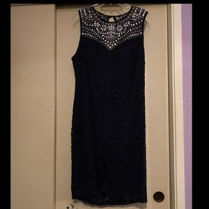 B. DARLIN navy blue lace dress w/embellishments